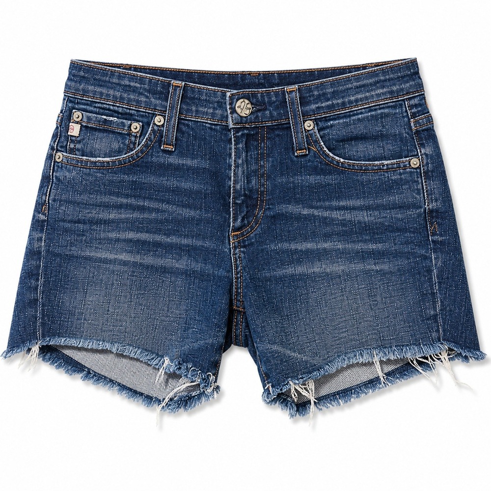 AG Women's Stilt Roll-Up Denim Shorts Dark Wash Made in USA 27R